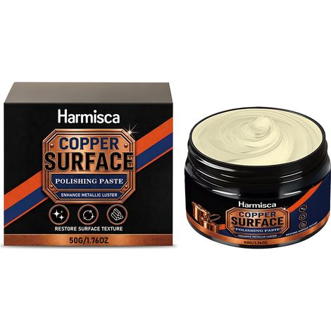 La pâte à polir le laiton Harmisca nettoie et fait briller la surface des objets en laiton, en éliminant la poussière et les saletés. 50 g (1/5)