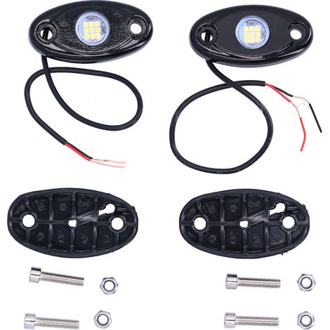 Kit éclairage de soubassement 9LEDs blanc IP68 pour voiture camion ATV RZR UTV (1/5)
