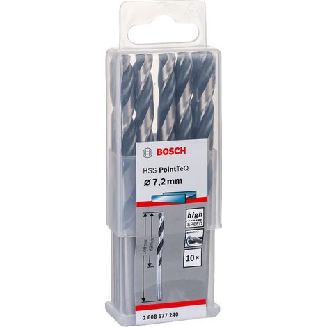 Bosch 10x HSS PointTeQ DIN 338 7,2 x 69 x 109 mm - 2608577240
