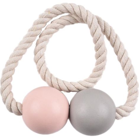 Rideau De Fenêtre En Perles Magnétiques En Bois Rose + Gris (1/5)