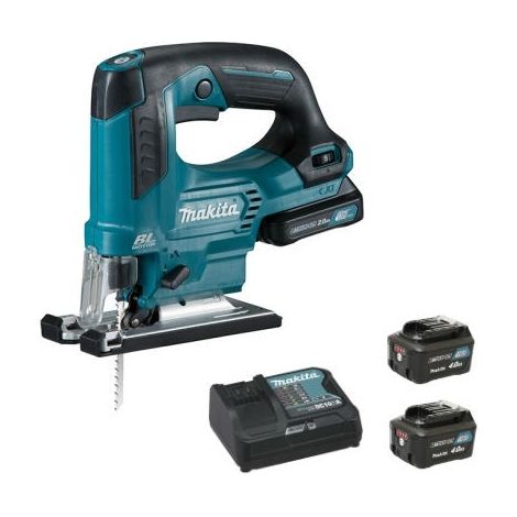 10.8V Li-Ion Stichsäge MAKITA - Transportkoffer + 2 Batterien 4Ah + 1 Schnellladegerät - JV103DSMJ