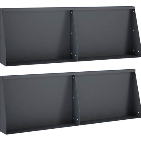 Muro di contenimento 4 pz 60 x 12 x 40 cm Acciaio Antracite vidaXL