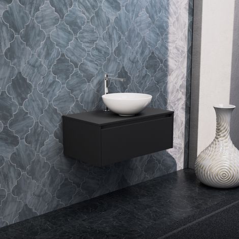 Inda - Meuble de salle de bain 1 tiroir L.80 avec vasque à poser (1/5)