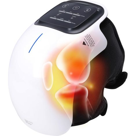 Appareil de massage infrarouge chauffant pour les genoux, sans fil, rechargeable par USB avec écran LED, idéal pour le bureau, la maison et les voyages. (1/5)