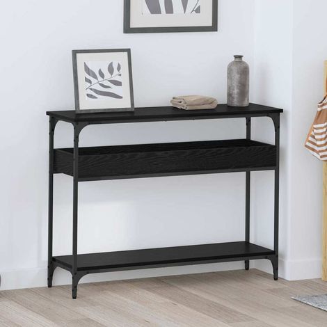 vidaXL Tavolo consolle Rovere nero 100 x 29 x 75 cm Legno multistrato (1/5)