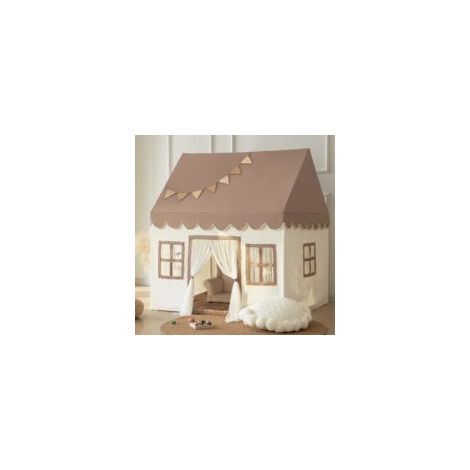 Tipi enfant avec coussins et lumières LED – Tente de jeu intérieure 132x119cm – Tissus texturés – Pour coin lecture ou soirées pyjama