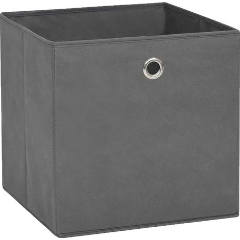 Cajas de almacenamiento, tejido no tejido resistente, uso versátil, GRIS OSCURO (1/2)