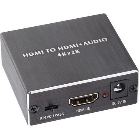Questo convertitore audio digitale supporta l'estrazione audio HDMI, dispone di uscite audio HDMI 4K e ottiche e include un'uscita audio analogica da 3,5 mm per l'audio Dolby Digital.
