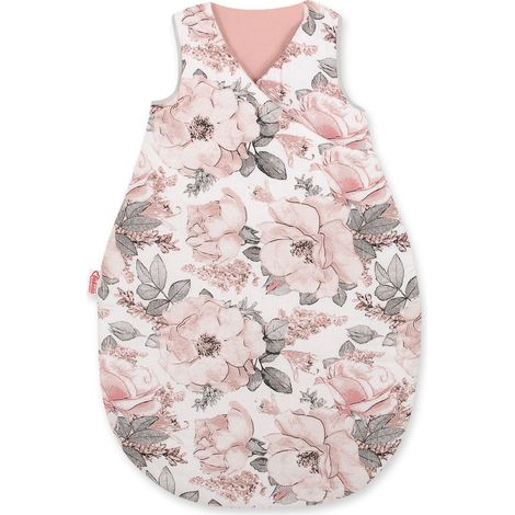 Saco de dormir de algodón para niños, talla M (3-12 meses), TOG 2.5, aislante para todo el año - Rosas sepia (1/3)