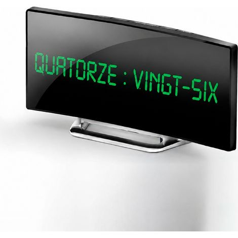 Réveil de table électronique écran incurvé miroir LED verte boîtier noir réf 7196 17 × 2,5 × 7,2 cm 200 g – Livraison gratuite
