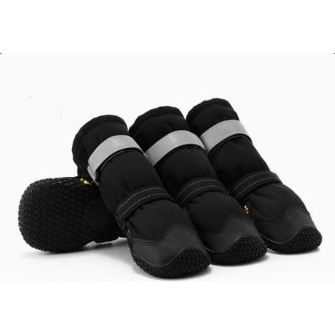 Antidérapant Chaussure Chien avec Sangles réfléchissantes,Moyens et Grands Chiens 4 pièces(L, Noir)， Bottines Chien imperméables, Semelles en Cuir résistant à l'usure, protège-Pattes pour Petits (1/5)