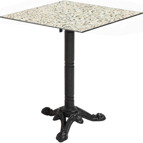 Table bistrot de jardin carrée inclinable 60 cm 4 places terrazzo