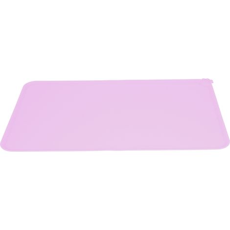 Tapis de nourriture en silicone pour chien et chat, antidérapant, imperméable, anti-fuite, accessoire de gamelle rose (1/5)
