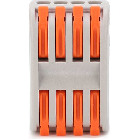 Connecteur Rapide SPL‑4, Lot de 5 Bornes de Connexion Filaire, Serre‑câble Flexible et Rigide, Raccord Électrique Monochrome (1/5)