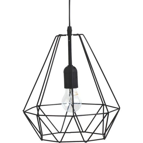 Sospensione a filo Drim in metallo nero D25cm - Atmosphera créateur d'intérieur (1/2)
