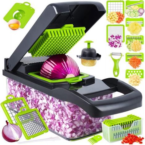 Coupe Legumes Multifonctions, 16 en 1 Mandoline Cuisine, Coupe Legumes Manuel Mandoline Multifonctions Coupe Oignons Tomates (1/4)