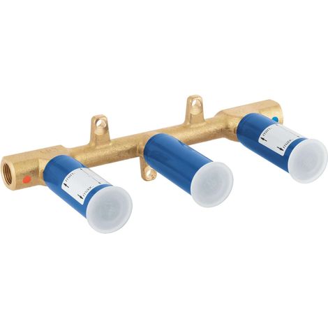 Grohe Montageelemente - Unterputz-Grundkörper für eine Drei-Loch-Waschtischarmatur 29025002 (1/2)