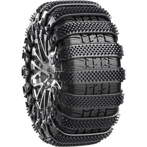 Chaînes à Neige pour Auto 10Pcs Réutilisables Chaine Neige Universelle pour Voiture Camion SUV Adaptées aux Pneus Largeur 165mm - 275mm pour Boue, Sable, Neige, Glace(Noir) (1/5)