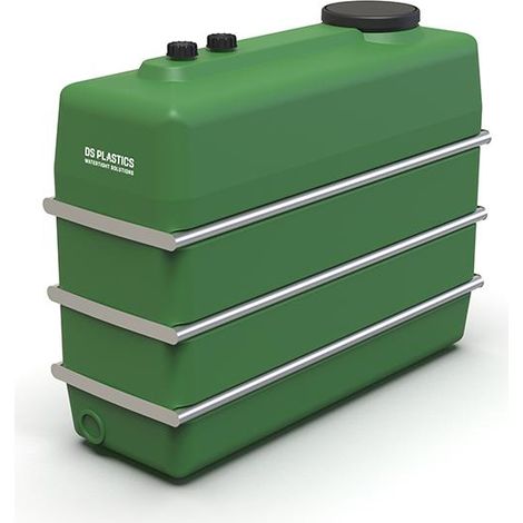 Cuve Hors-sol Rectangulaire 2000 Litres avec Bandes en Acier DS Eau Vert (1/2)