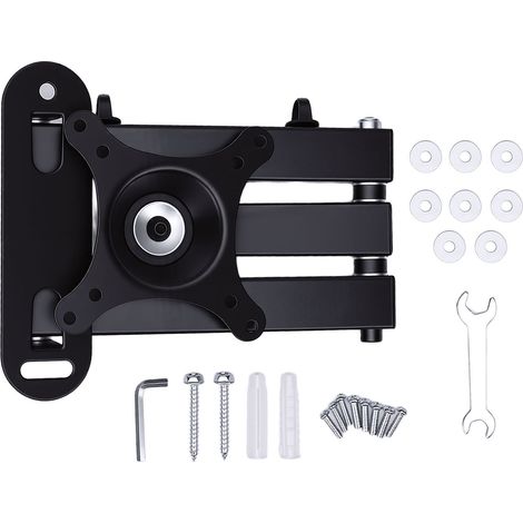Support mural articulé pour téléviseur à mouvement complet, rotation à 360°, inclinaison et extension, en métal, compatible avec les téléviseurs de 14 à 24 pouces. (1/5)