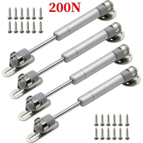 (4 vérins à gaz 200 N) pour charnières de placard, support de levage à âme en cuivre pour portes de placards de cuisine, barre de support hydraulique. (1/5)