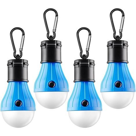 Lampe de tente LED portable, éclairage de secours pour camping, randonnée, randonnée, pêche, panne de courant, 4 bleus (1/5)
