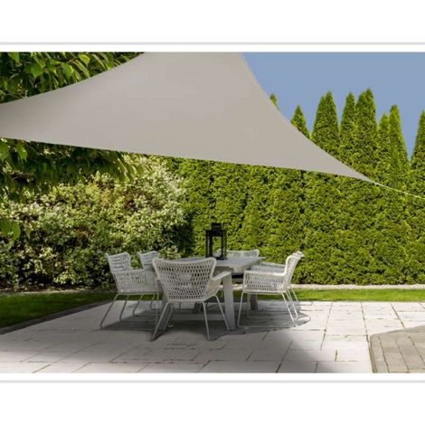 Couleur de la voile triangulaire : sand 3,6x3,6x3,6x3,6m ambiance (1/5)