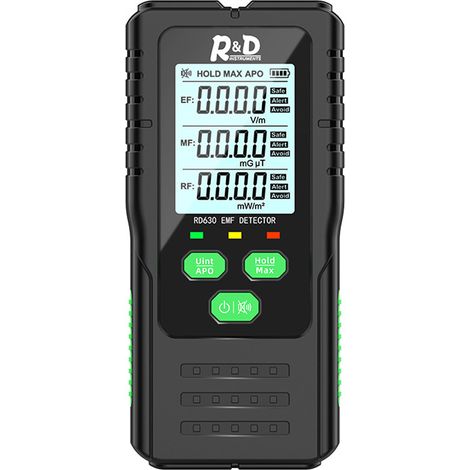 DECDEAL 3in1 Multifunktionales elektrisches Feld Magnetischer HF -Strahlungsdetektor Handheld Electromagnetic Tester EMF -Messgerät Tragbarer Funkfrequenzdetekt