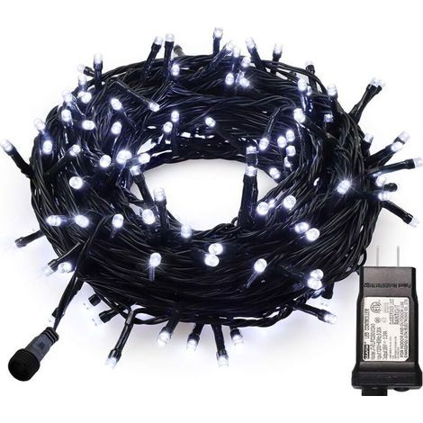Reinweiße Lichterkette für Weihnachten, geeignet für Partydekorationen im Innen- und Außenbereich, 500 Lichter pro 50 Meter (1/5)