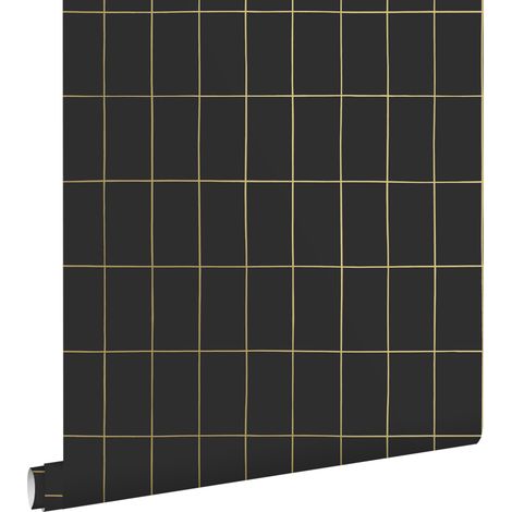 papier peint carrelage noir et or - ESTAhome (1/5)