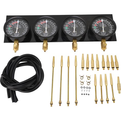 Jauge de synchronisation carburateurs moto 4 cylindres, kit outil avec 4 tuyaux caoutchouc, vacuomètre équilibreur carbu, accessoire réglage moteur. (1/5)