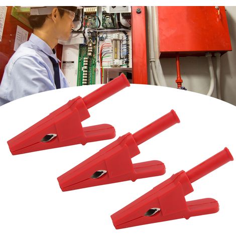 J.60050 Pince de pêche adaptateur tout cuivre de type ouvert de 20 mm avec prise de 4 mm à l'extrémité pour les tests de puissance, vendue par paquets de 10 (rouge). (1/5)