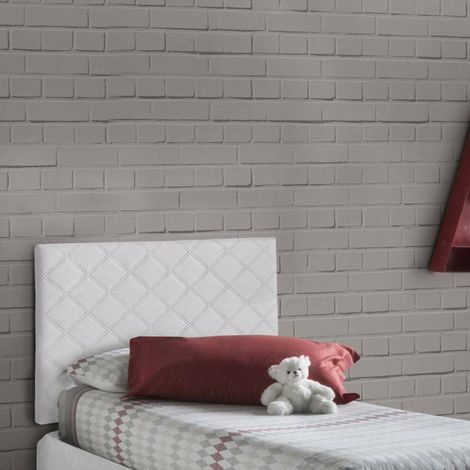 Talamo Italia Tête de lit Cleziana, Tête de lit en simili cuir au mur, 100% Made in Italy, adapté pour lit simple, Cm 90x60, Blanc, avec emballage renforcé (1/4)