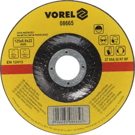 DISQUE À METAL VOREL 125 x 6,8 x 22,2 mm 08665
