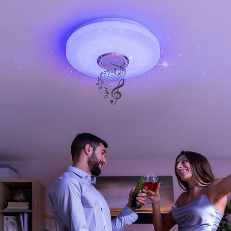 InnovaGoods Lumavox plafoniera LED bianca con altoparlante