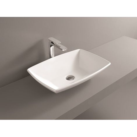 Lavabo Jazz appoggio cm. 60x40 in ceramica bianco lucido di Art (1/4)