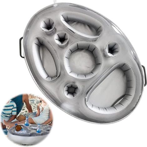 Bar de Piscine Flottant, 8 Trous Bar Flottant Piscine, Gonflables Porte-Boissons, Plateau Gonflable Bar Flottant, Bar Flottant Spa, Portable (1/5)