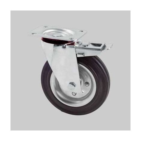 RUOTA INDUSTRIALE GIREVOLE CARDINALE C/FRENO 200 mm -