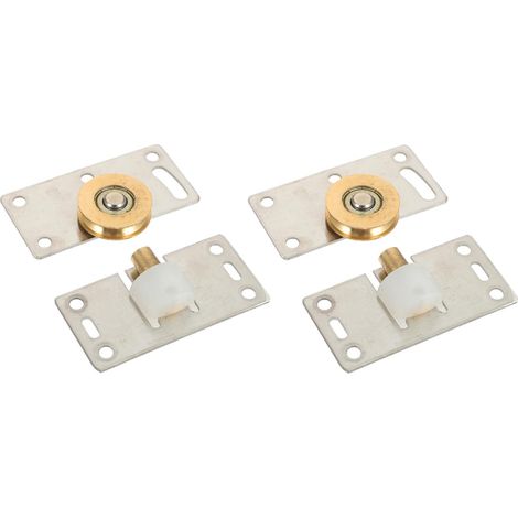 de 2 roulettes coulissantes en acier inoxydable pour portes (1/5)