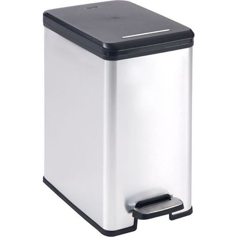 Tretmülleimer - SLIM BIN - 25 L - Metallic Grau - Curver
