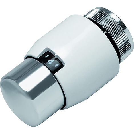 1 Tête de thermostat, M30 x 1,5, Design moderne, Blanc chromé, Pour radiateur