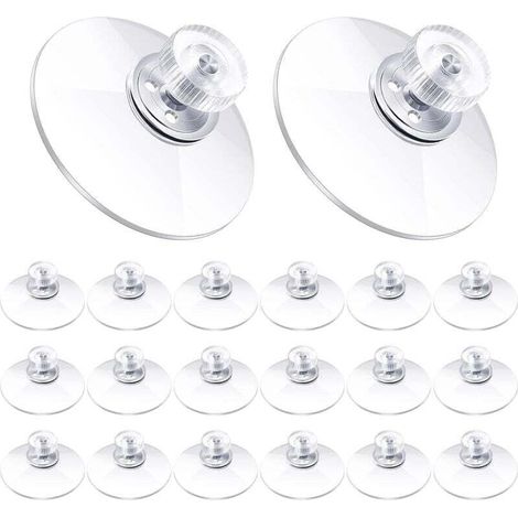 Ventosas de plástico PVC transparente de 40 mm, adhesivo fuerte con tuerca de tornillo para cortinas de tela, puertas de automóviles, ventanas de vidrio, baños, 20 piezas - KZQ