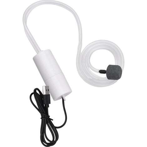 Pompe à air USB aquarium compacte oxygénateur avec pierre à air tuyau mousqueton pour bac poisson pêche extérieure