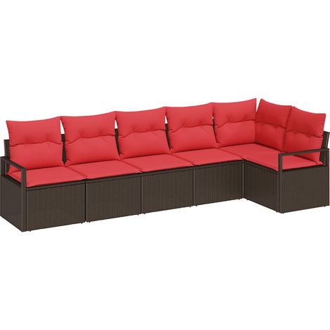 Maison Exclusive - Sofa Set mit Kissen Braun Poly Rattan
