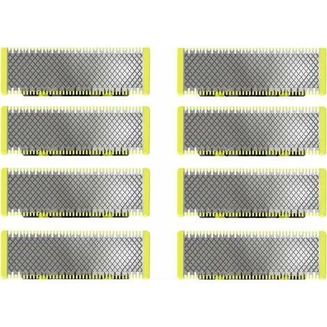 Applicable à OneBlade - Lames de rechange, pour rasoir/tondeuse électrique OneBlade, acier inoxydable robuste, taille, stylisation et rasage, lot de 8 (1/4)