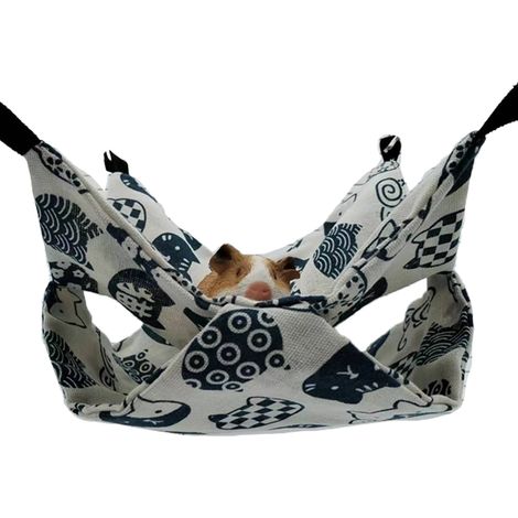 Hamac Pour Petit Animal - Laine Polaire Douce - Design Double Étage Avec Crochets - Pour Cage De Rongeur - 1 Pièce (1/5)