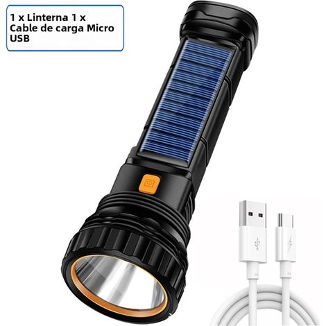 (1 ensemble) Lampe torche tactique rechargeable, capacité de batterie de 1500 mAh, distance d'éclairage de 200 à 500 mètres. (1/5)