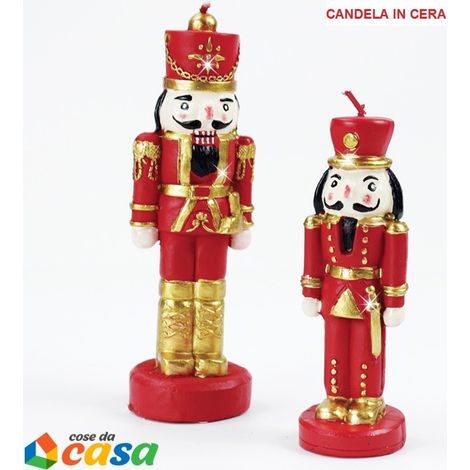 Soldatino schiaccianoci cm16 candela cera per decorazioni natale addobbi casa (1/5)