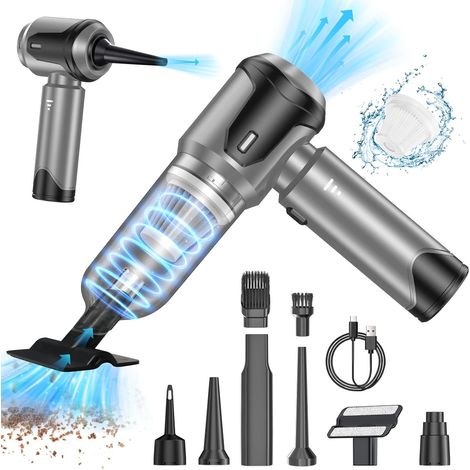 Aspirateur à Main Sans Fil 16000PA, Portable Puissant 6000mAh Rechargeable USB avec HEPA Filtre pour PC, Maison, Voiture, Bureau, Canapé (1/5)