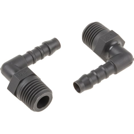 RS PRO Mâle Coude 1/4pouce, BSP 1/4" mâle, en Nylon ( Prix pour Paquet de 5 )